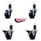Service Caster 3'' Solid Poly Wheel Swivel 1-5/8'' Expanding Stem Caster Set 2 Brakes, 4PK SCC-EX20S314-SPUS-2-PLB-2-158 - alternate 3